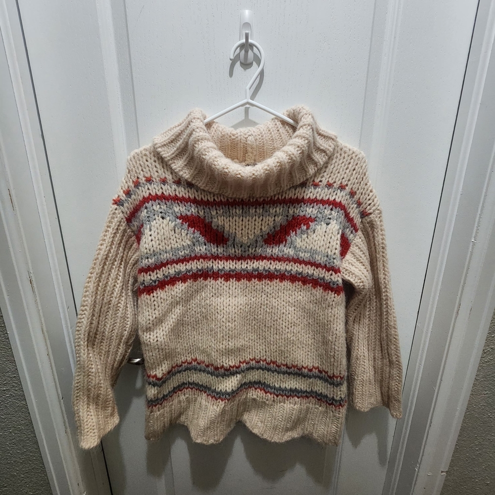 Cream Patterned Wool Sweater